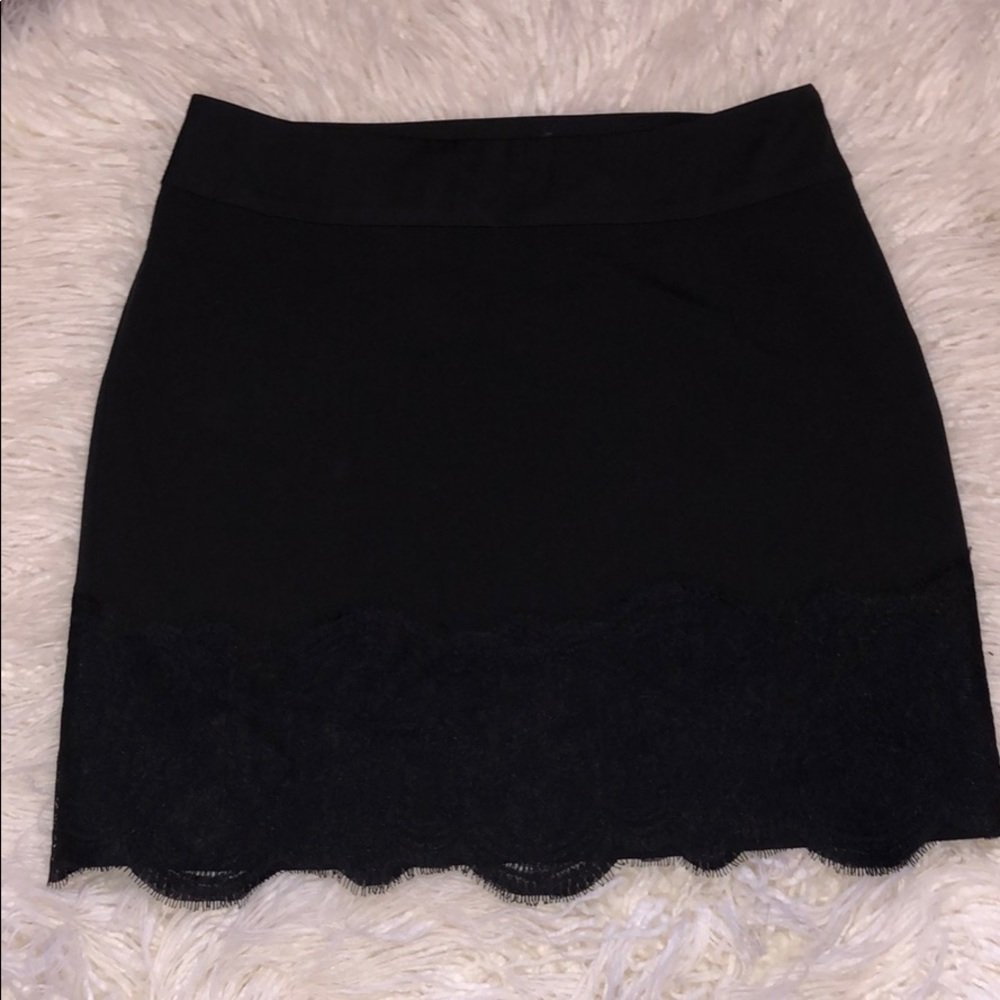 Black skirt with lace detailing